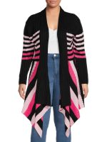 What's Next Women's Plus Size Ribbed Flyaway Cardigan